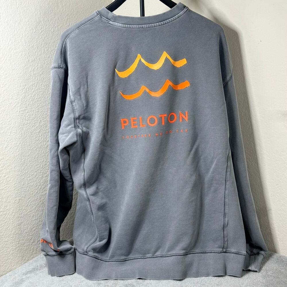 Peloton Brooklyn Crewneck Sweatshirt XL Gray Cotton Graphic Pullover Athleisure